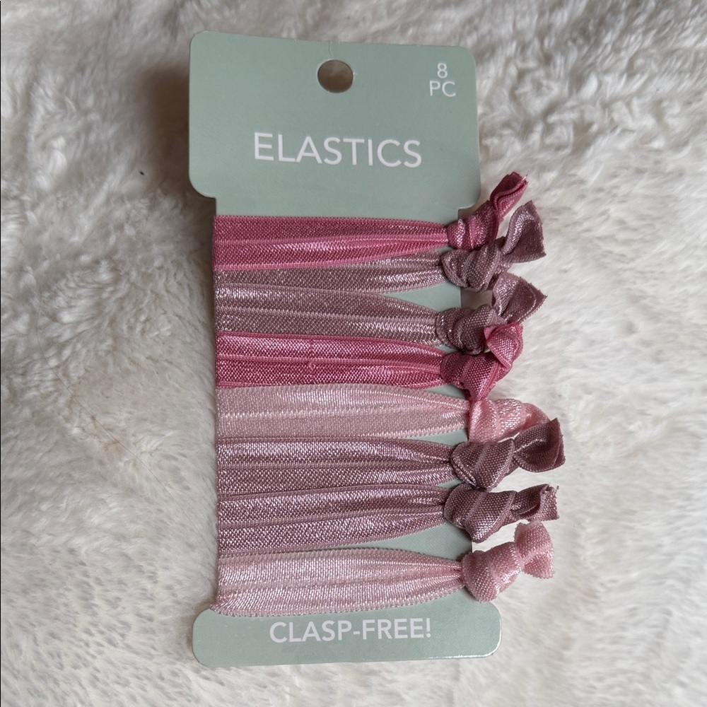 Set of 8 stretch silky hair elastics NIP